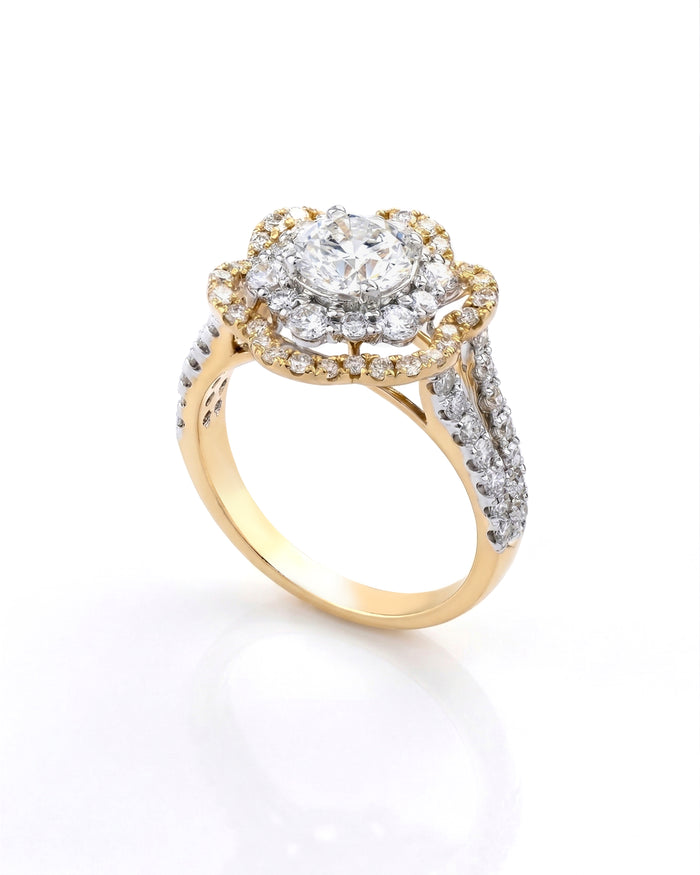 Flower cocktail ring