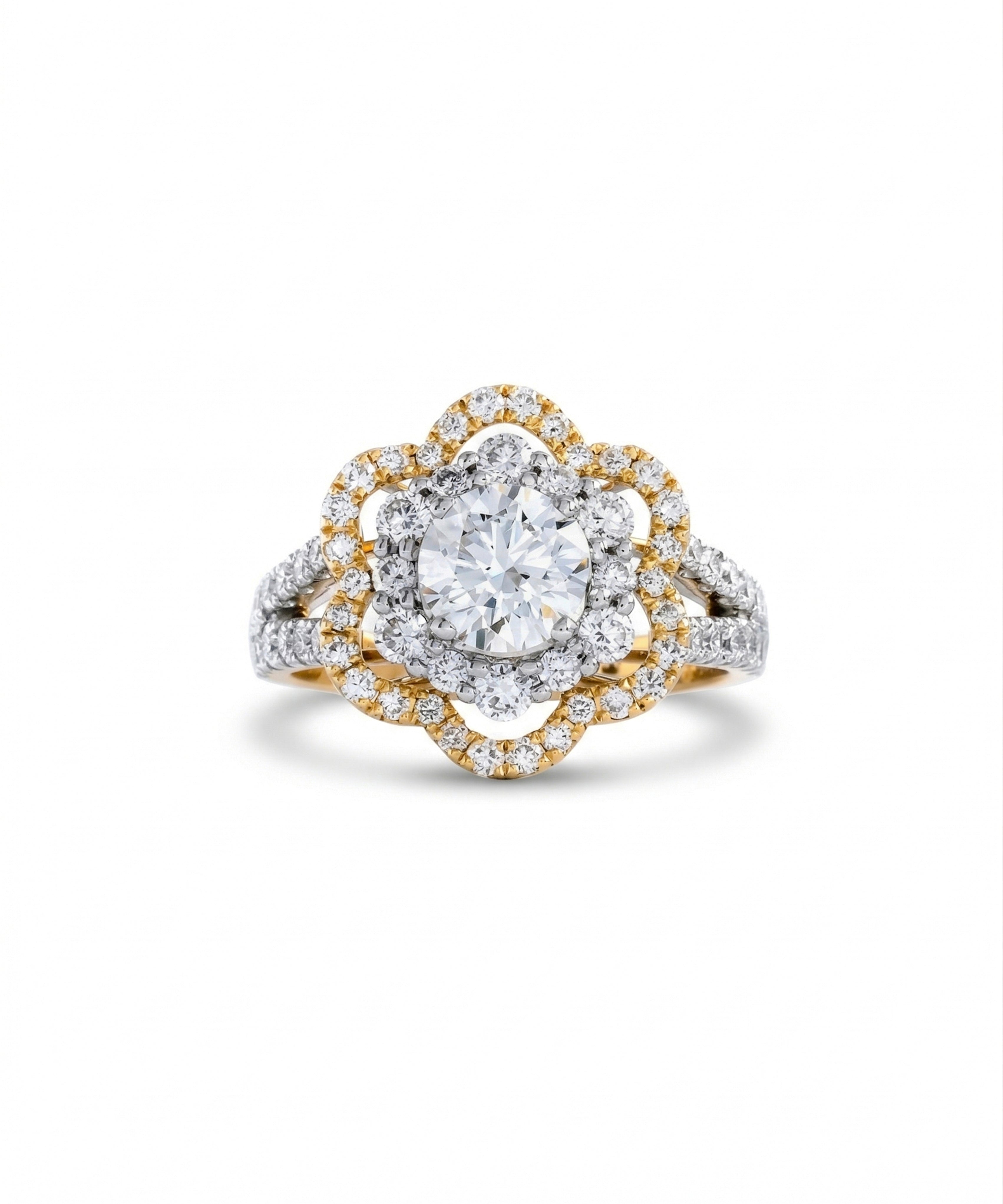 Flower cocktail ring