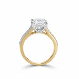 Emerald solitaire, emerald band ring