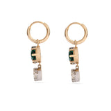 Emerald Mirror Drop Earrings