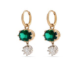 Emerald Mirror Drop Earrings