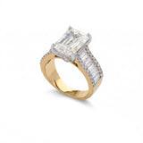 Emerald solitaire, emerald band ring